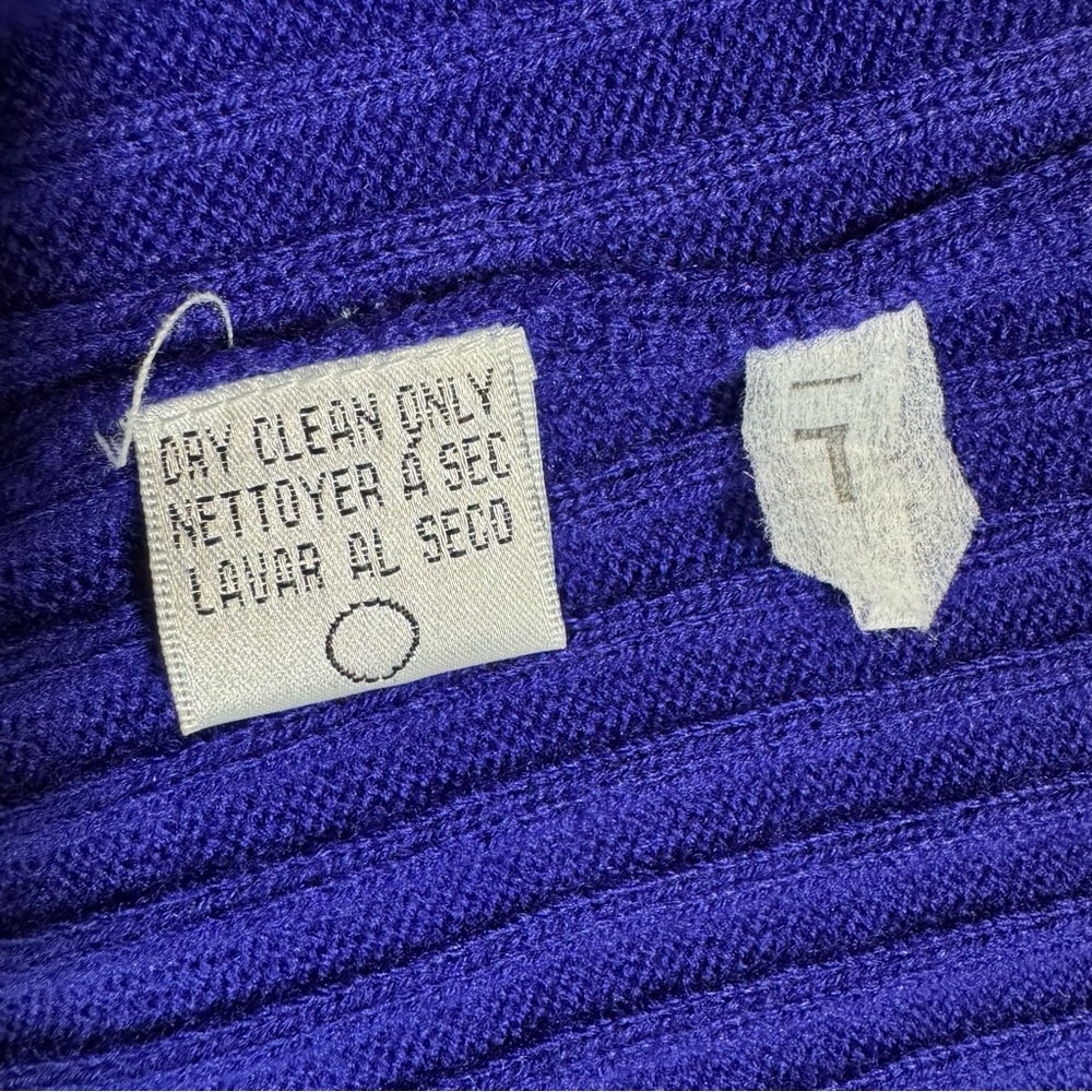 JH Collectables VTG Royal Blue Sweater Vest Lambswool Acrylic Blend Buttons Sz L - Picture 9 of 9